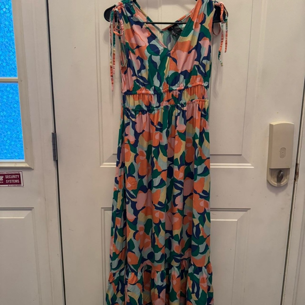 Fun & Flirt Maxi Sundress in Orange and Pink for Weddings